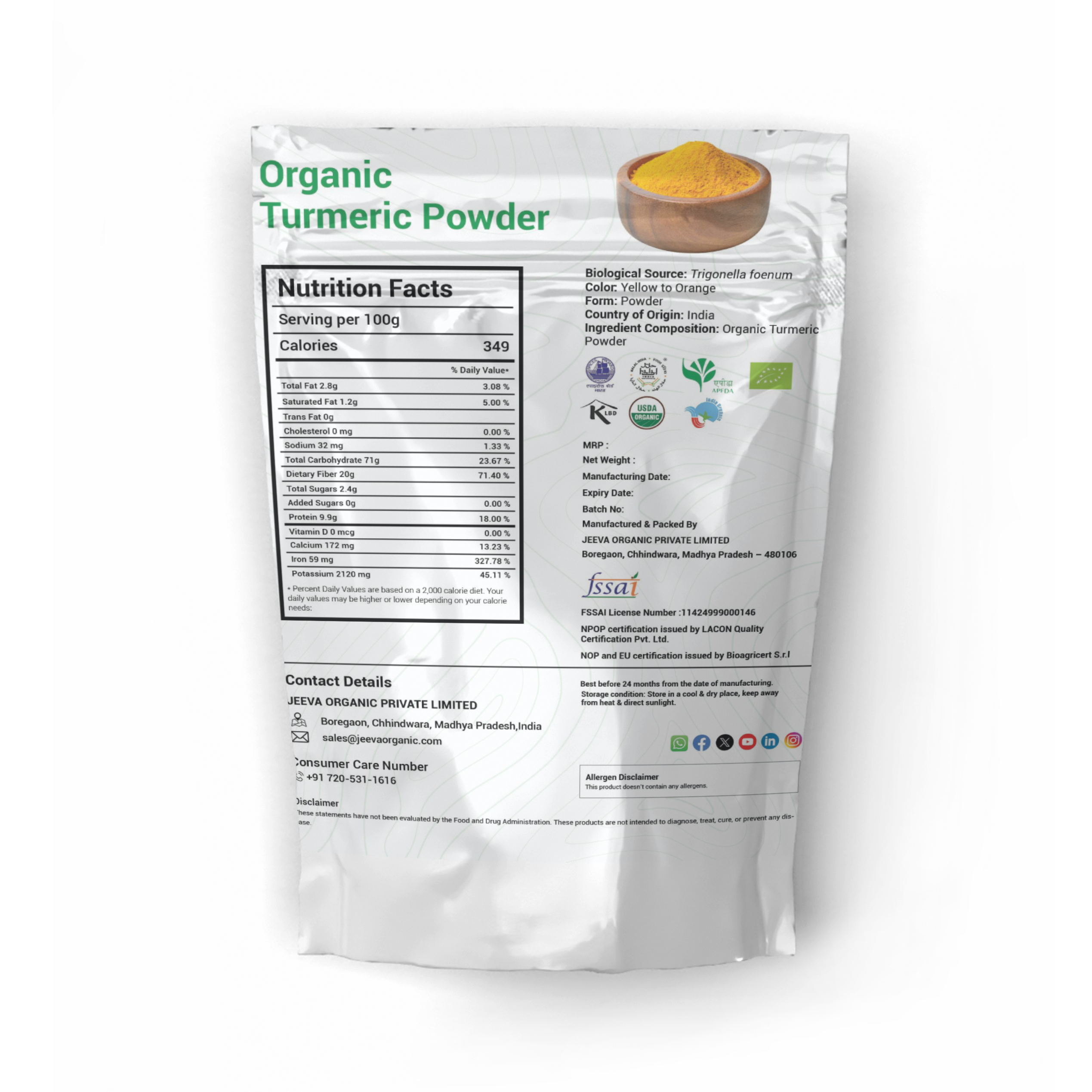 Organic Turmeric Powder