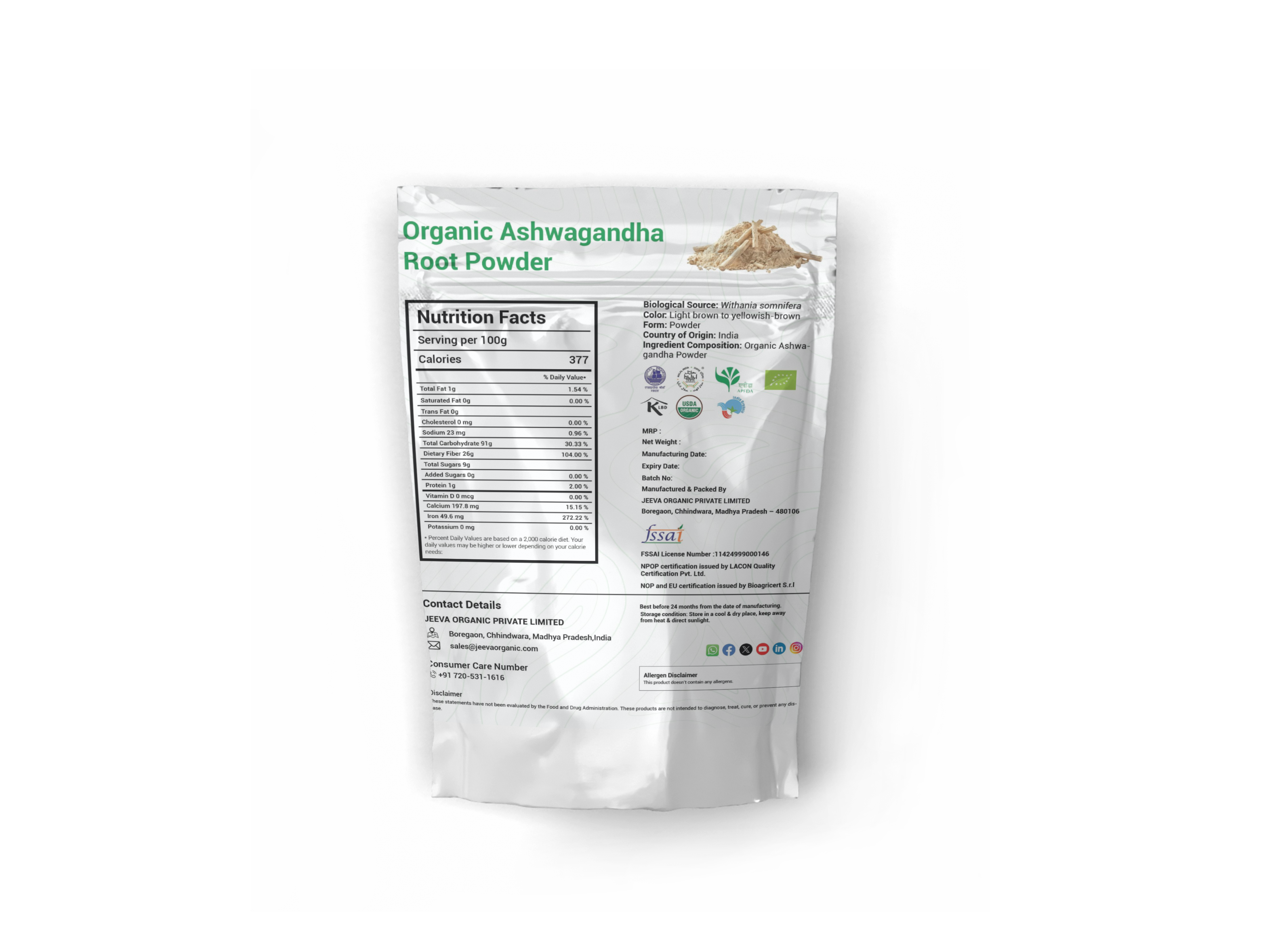 Organic Ashwagandha Root Powder