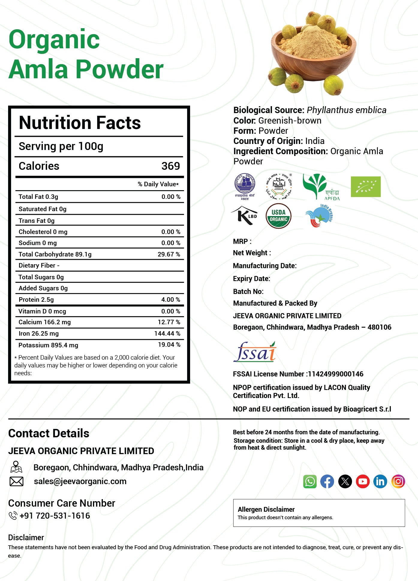 Organic Amla Powder